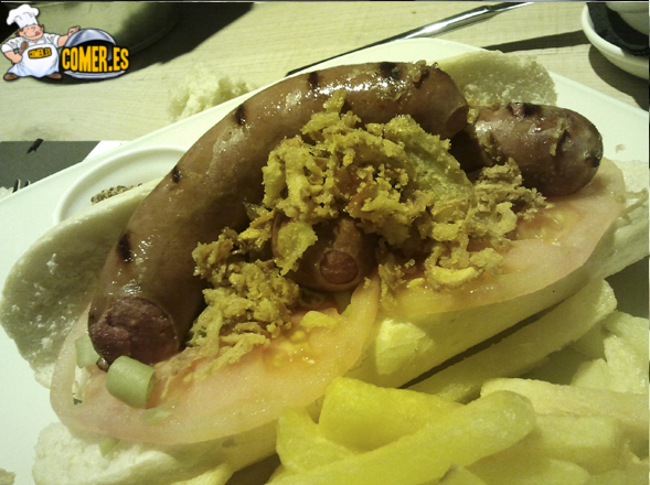 hot dog de buey en el restaurante de bilbao